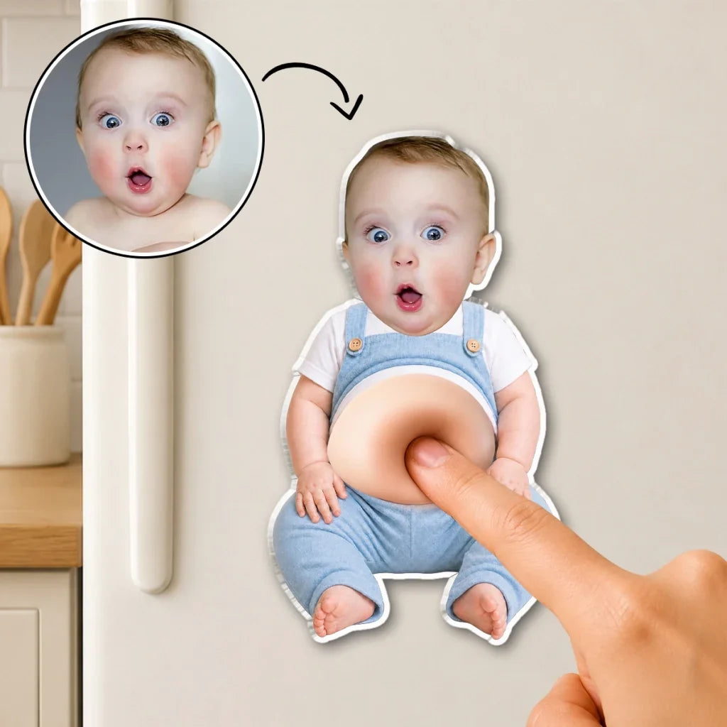 Personalized Baby Photo Silicone Belly Magnet Unique Gift for Family