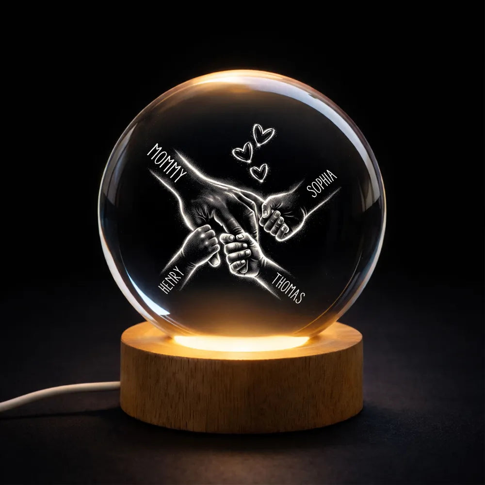 Personalized Family Handprint Night Light for Kids Room - Sentimental Gift Lamp MagicInPrints