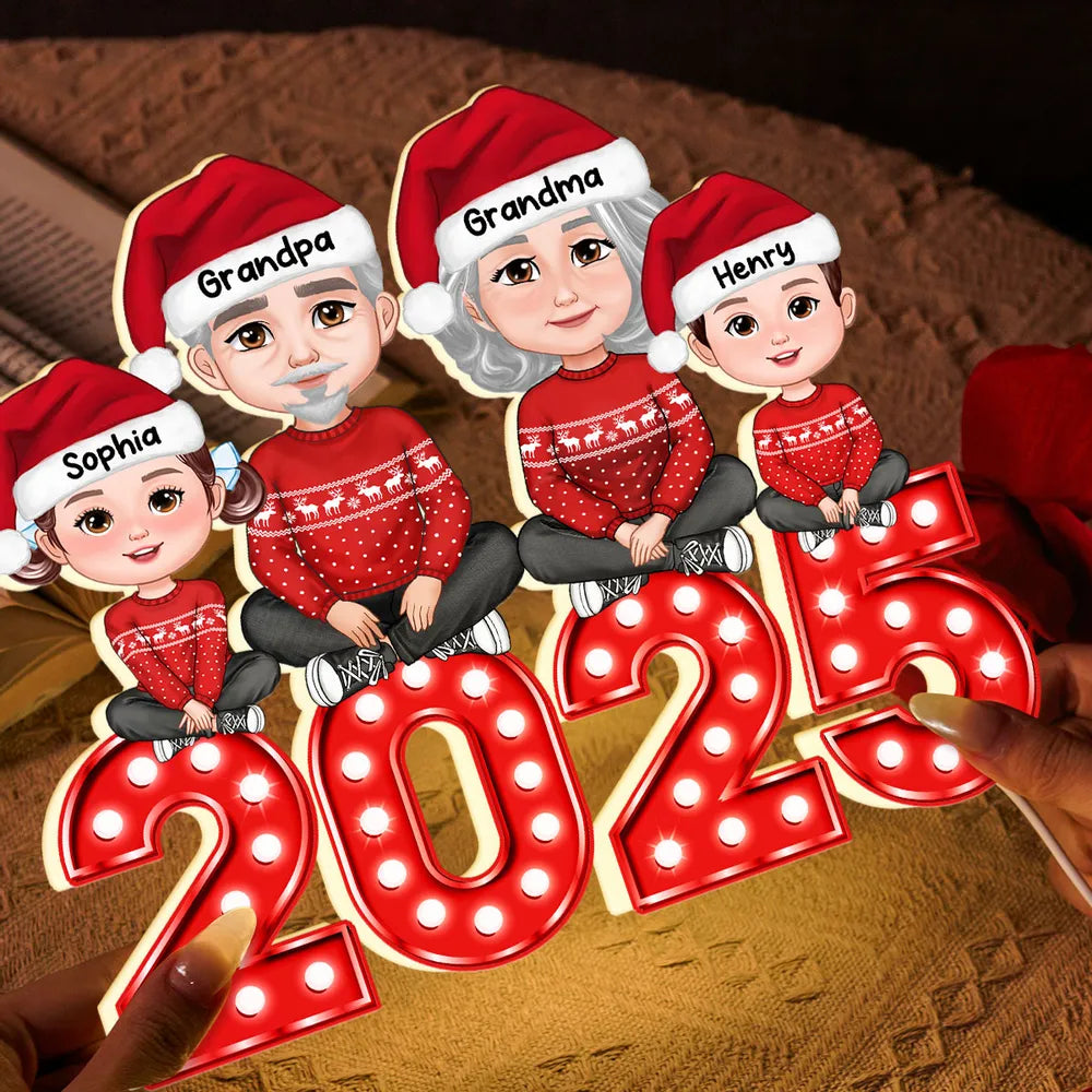 Personalized Family Christmas Table Decoration 2025 - Festive Holiday Gift Plaque MagicInPrints