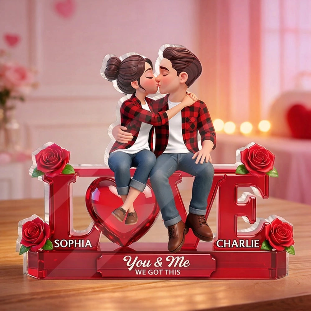 Personalized Couple Figurine Romantic Decor Gift - Anniversary or Valentine's Day Plaque MagicInPrints