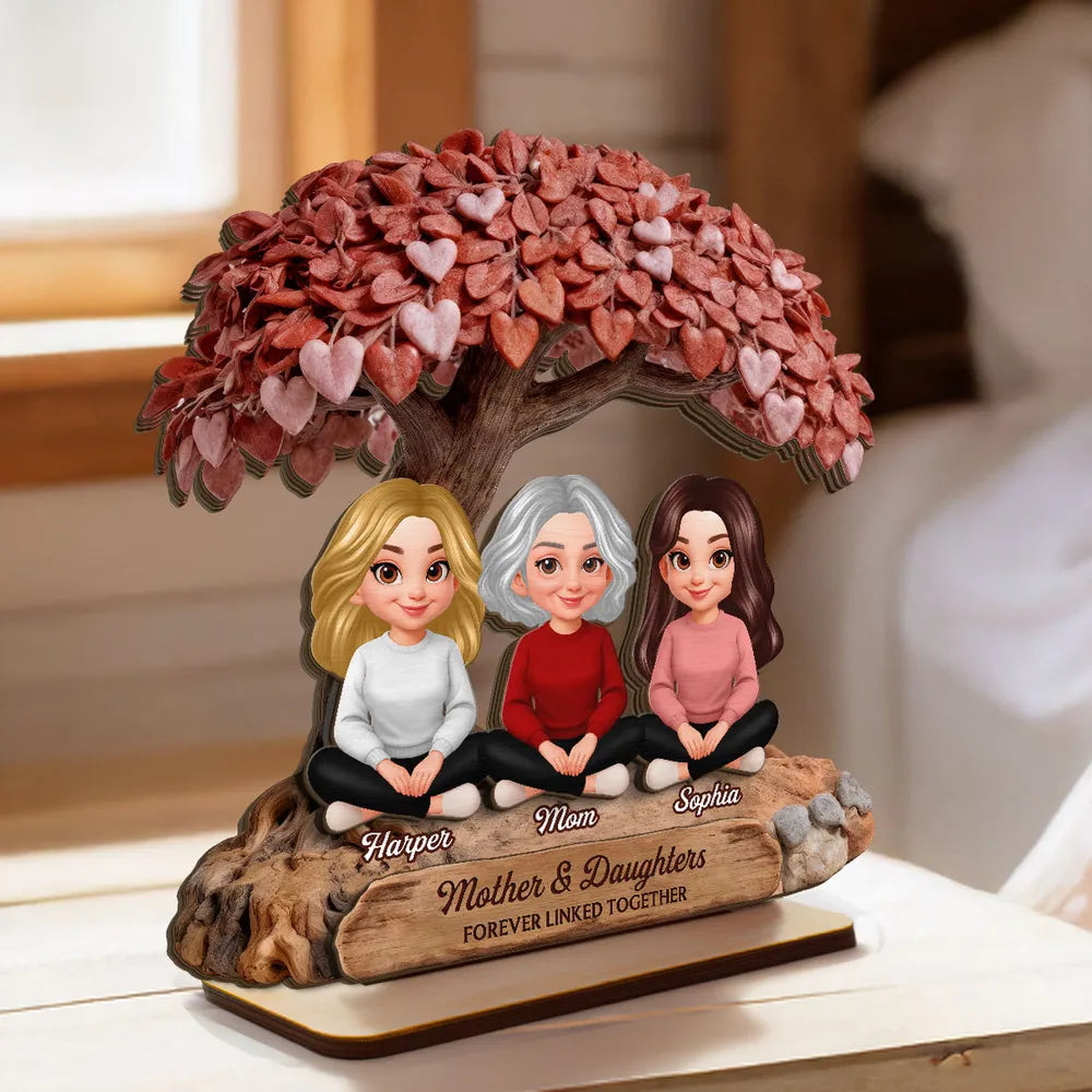 Personalized Family Figurine Tree for Mother & Daughters - Sentimental Gift Plaque MagicInPrints
