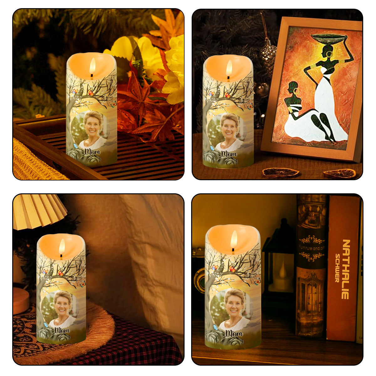 Personalized Memorial LED Candle for Mom - Sentimental Keepsake with Photo and Date Lamp MagicInPrints