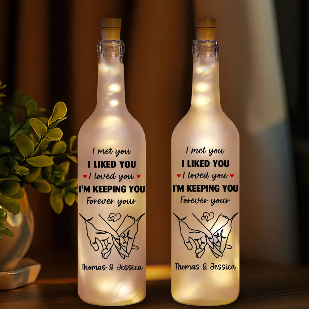 Personalized LED Wine Bottle Lamp for Couples - Romantic Gift for Anniversaries Lamp MagicInPrints