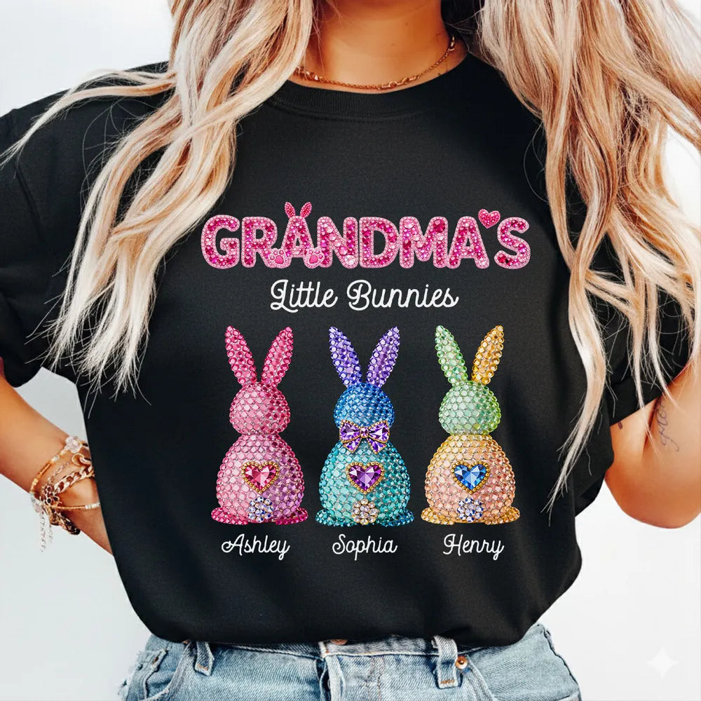 Personalized Grandma's Little Bunnies T-Shirt for Family - Easter Gift Cloth MagicInPrints