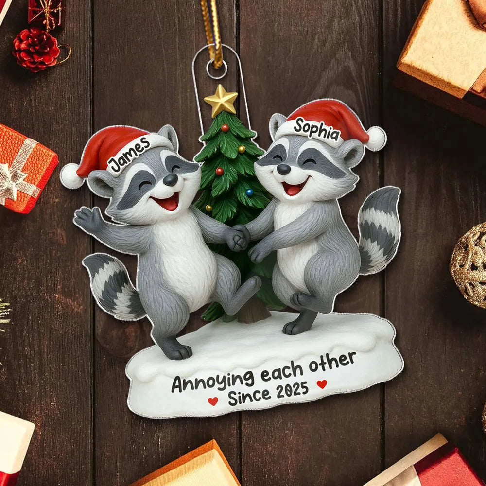 Personalized Raccoon Couple Christmas Ornament - Funny Holiday Gift Ornament MagicInPrints