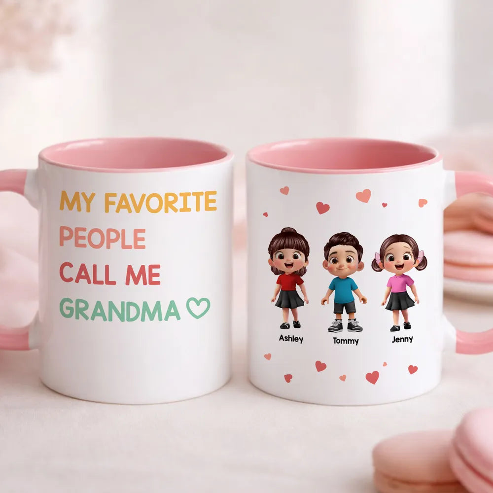 Personalized Grandma Mug for Family - Custom Cartoon Characters Cup MagicInPrints