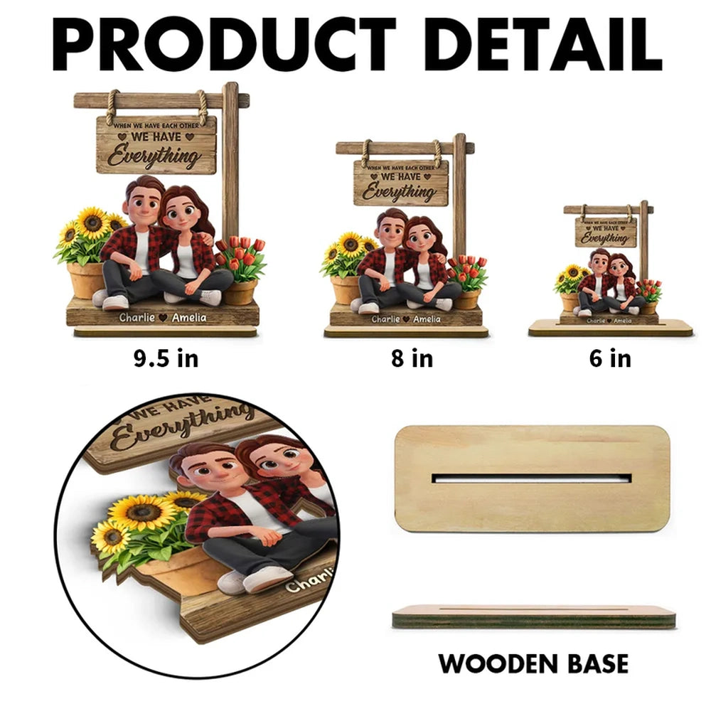Personalized Couple Figurine with Custom Names - Romantic Home Decor Gift Plaque MagicInPrints