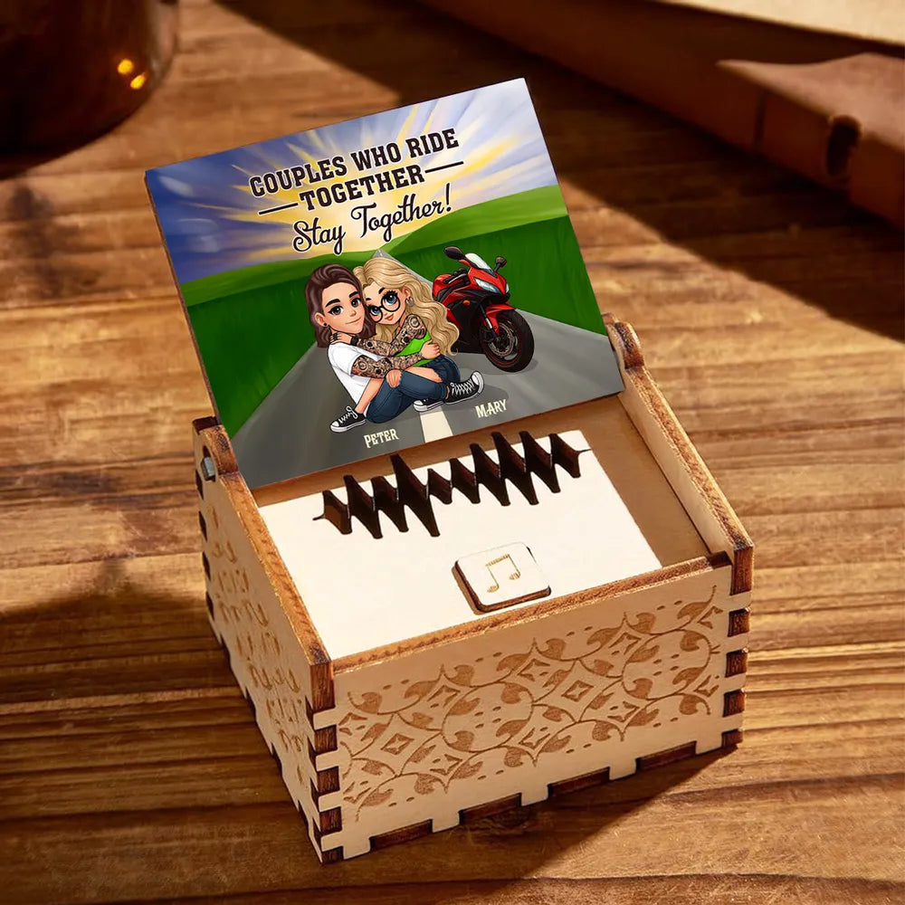 Personalized Music Box for Couples with Custom Cartoon - Anniversary Gift Plaque MagicInPrints