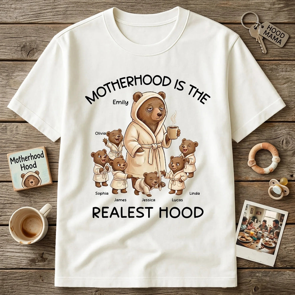 Personalized Motherhood T-Shirt for Moms - Funny Bear Family Design Cloth MagicInPrints
