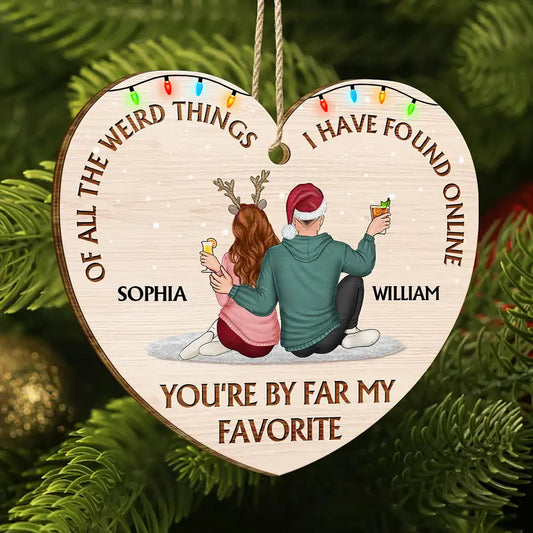 Personalized Heart-Shaped Christmas Ornament for Couples - Romantic Holiday Gift Ornament MagicInPrints