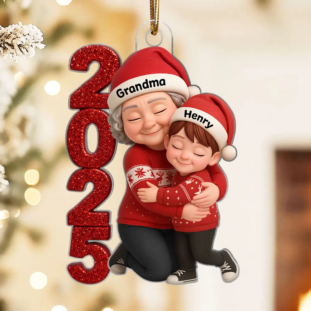 Personalized Christmas Ornament for Grandparents with Year 2025 - Holiday Family Keepsake Ornament MagicInPrints