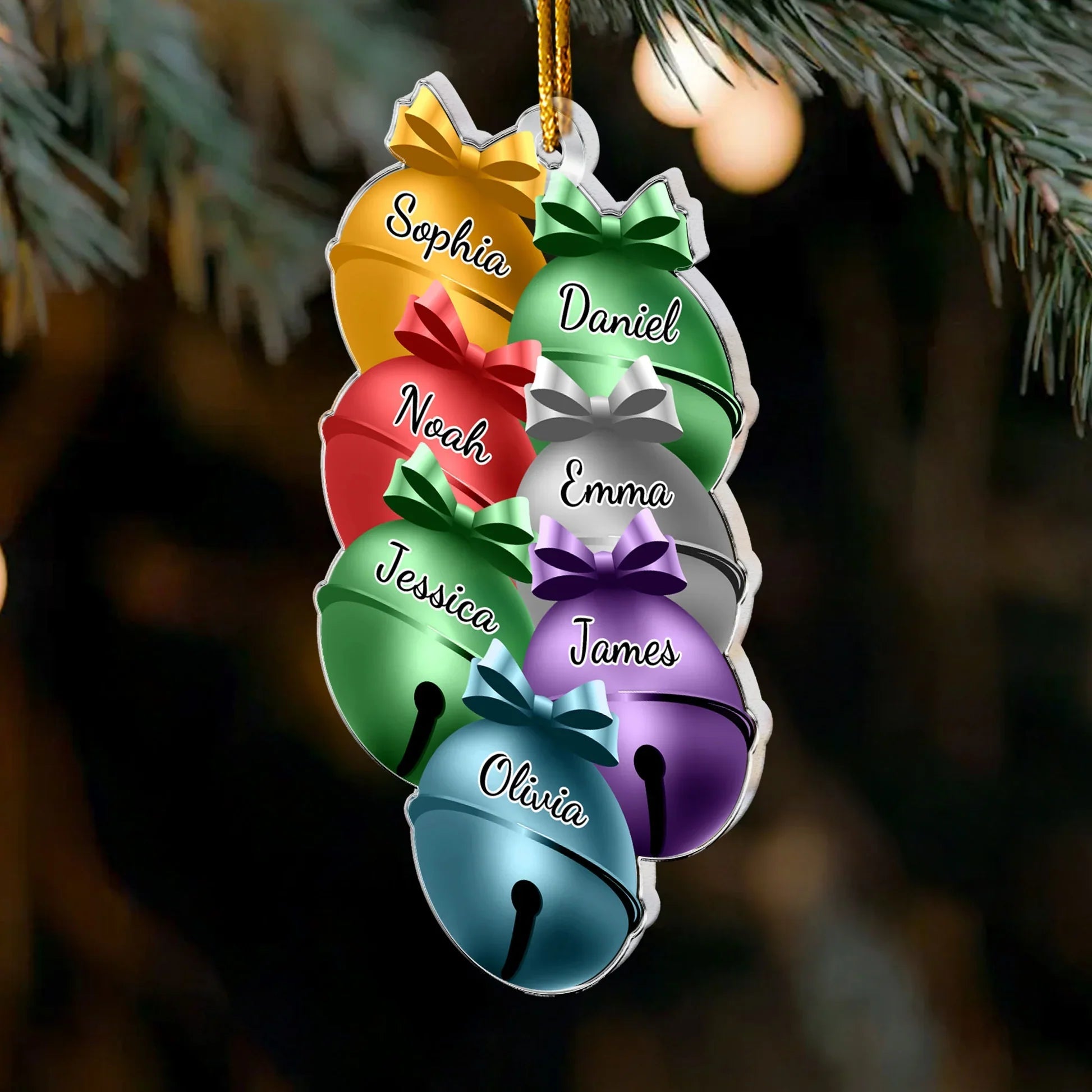 Personalized Christmas Bell Ornament for Family - Holiday Tree Decoration Ornament MagicInPrints