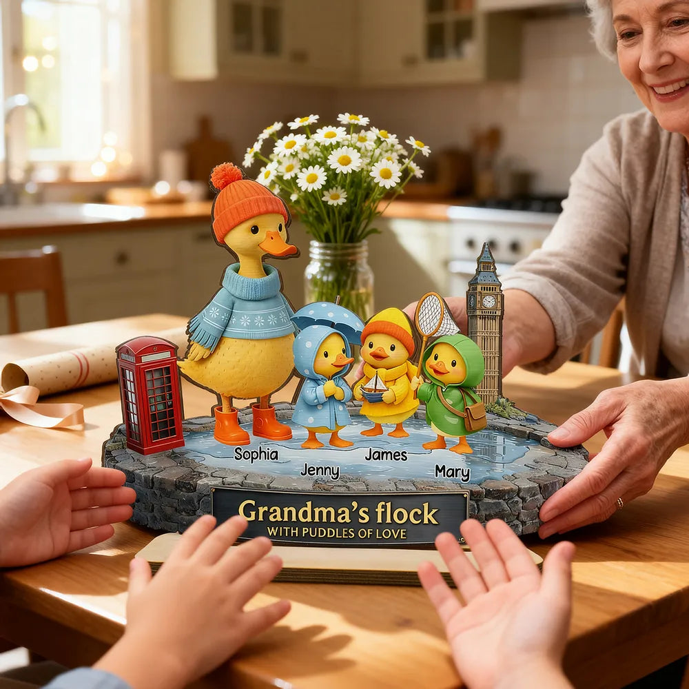 Personalized Duck Family Figurine for Grandma - Sentimental Home Decor Gift Plaque MagicInPrints