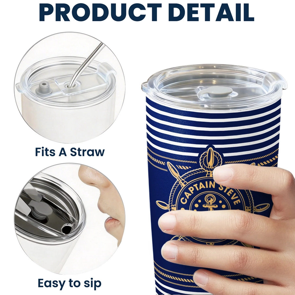 Personalized Nautical Tumbler for Boating Enthusiasts - Custom Captain Gift Cup MagicInPrints