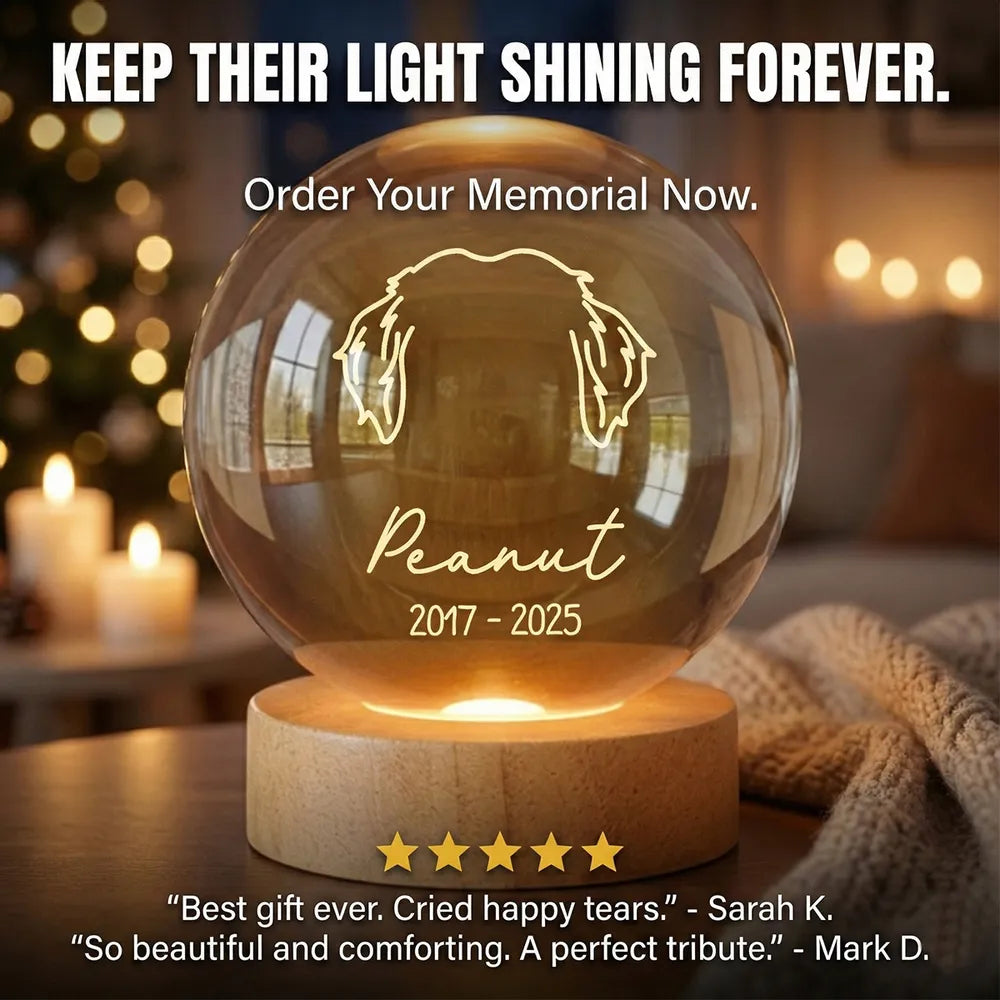 Personalized Pet Memorial Crystal Globe for Dog Lovers - Remembrance Keepsake Lamp MagicInPrints