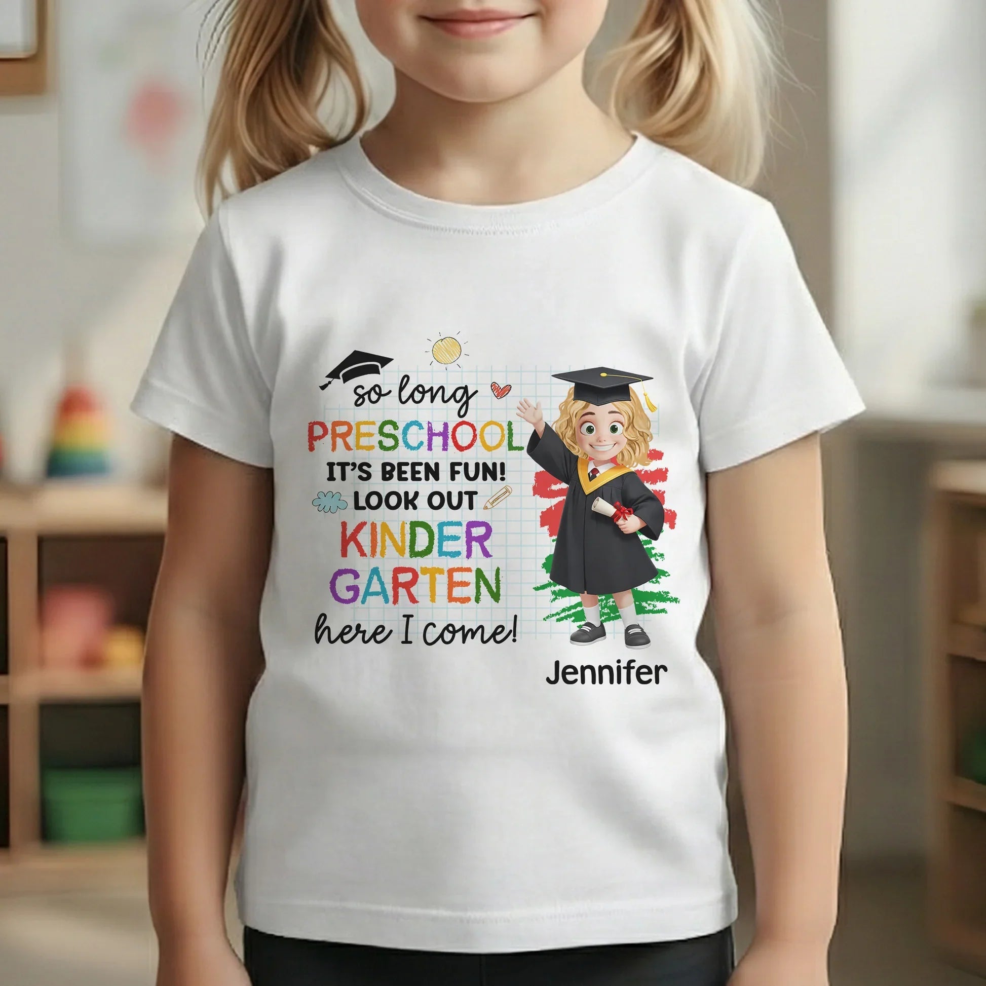 Personalized Kids Graduation T-Shirt for Kindergarten - Preschool Celebration Cloth MagicInPrints