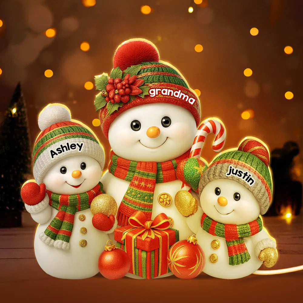 Personalized Snowman Family Figurines for Christmas Decor - Holiday Gift Plaque MagicInPrints