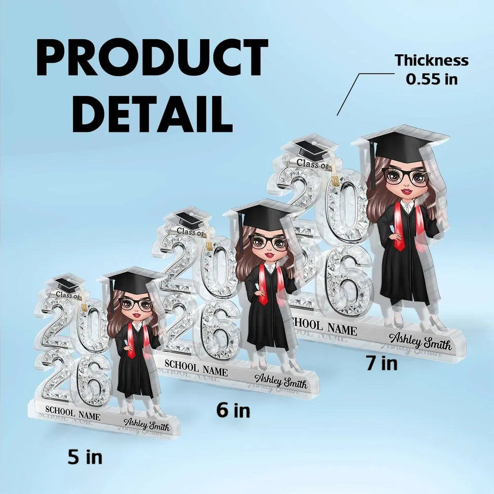 Personalized Graduation Figurine for Class of 2026 - Custom Name Gift Plaque MagicInPrints