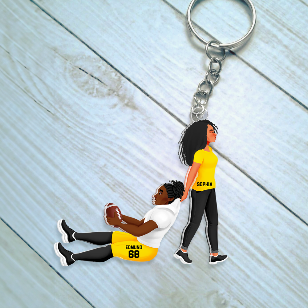 Personalized American Football Lover Keychain - Unique Gift for Sports Fans Keychains PopCulturePrints