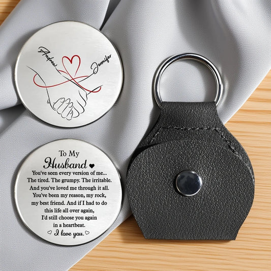 Personalized Keychain for Husband with Engraved Message - Anniversary Gift Keychain MagicInPrints