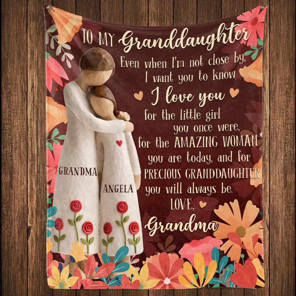 Personalized Granddaughter Blanket - Heartfelt Message from Grandma - Sentimental Gift for Special Occasions Blanket MagicInPrints