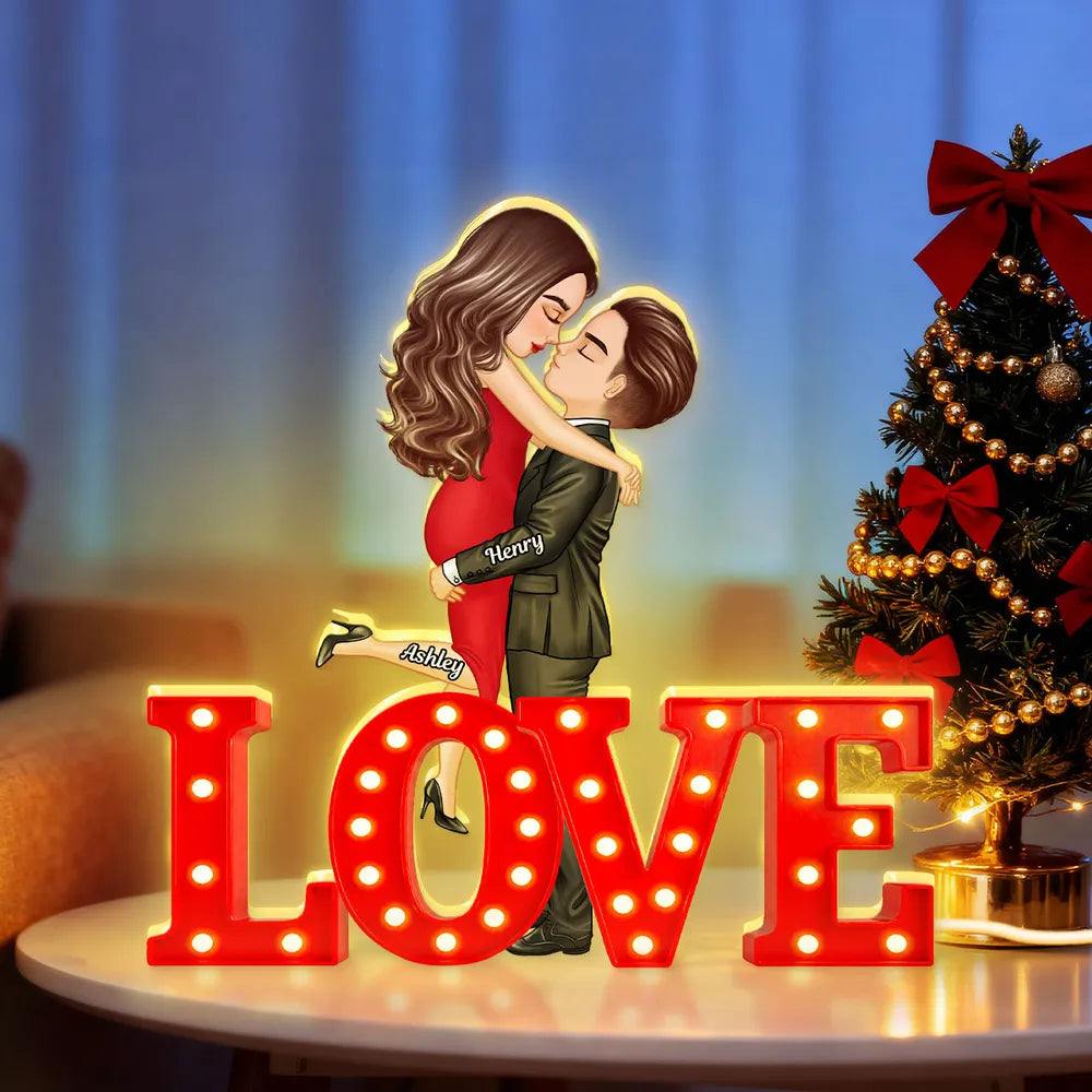 Custom Romantic LED Love Sign for Couples - Perfect for Anniversaries Plaque MagicInPrints