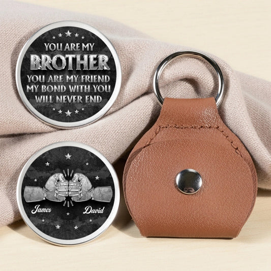 Personalized Leather Keychain for Brother - Sentimental Gift for Sibling Bond Keychain MagicInPrints