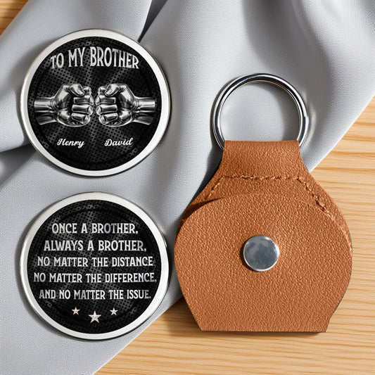 Personalized Leather Keychain for Brother - Sentimental Gift for Sibling Keychain MagicInPrints