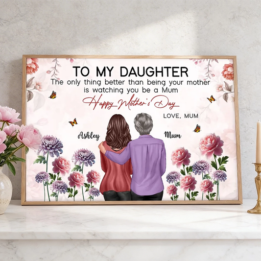 Personalized Mother-Daughter Canvas Print - Sentimental Gift for Mother's Day Poster or Canvas MagicInPrints