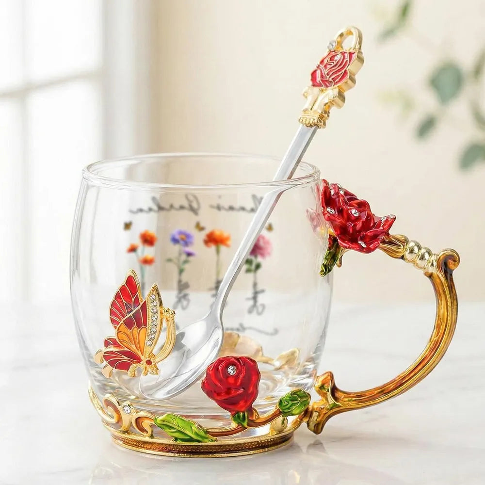 Personalized Glass Mug for Nana with Floral Design - Perfect Gift for Mother's Day or Birthday Cup MagicInPrints