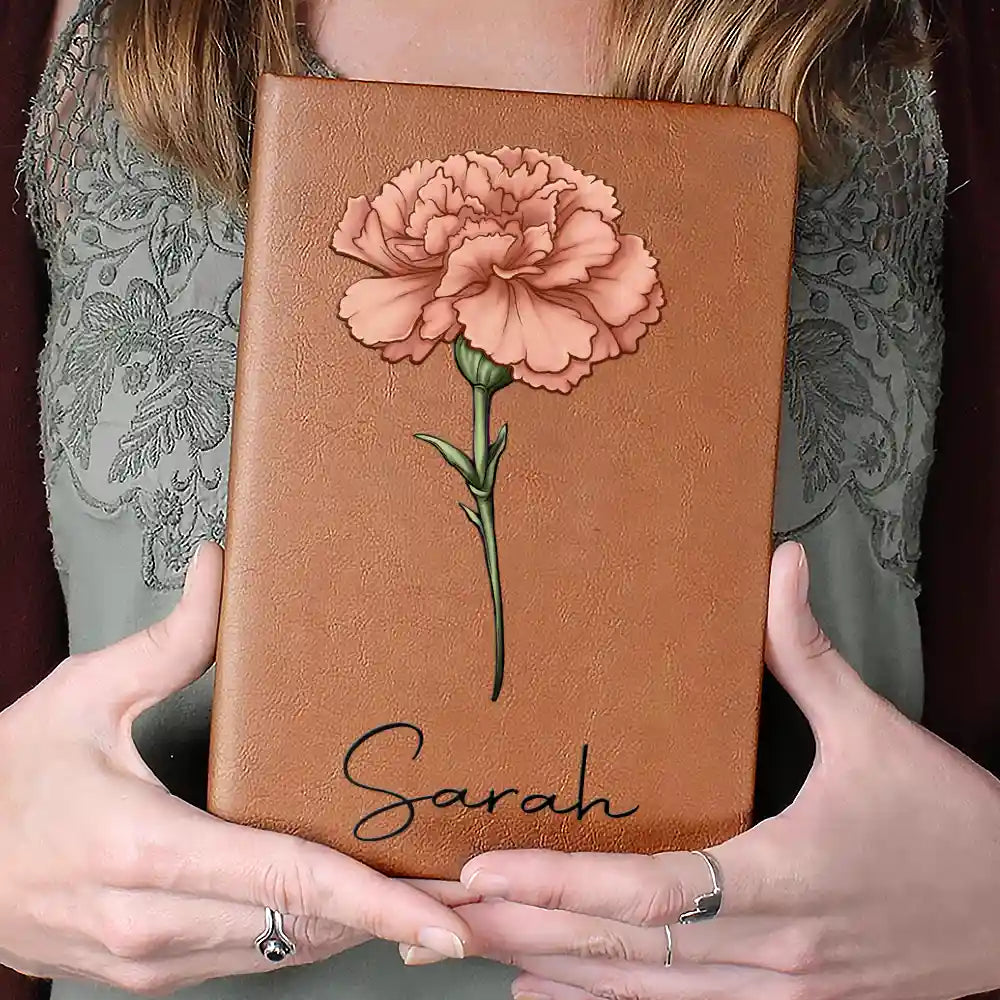 Personalized Floral Leather Journal for Women - Custom Name Gift Stationery MagicInPrints