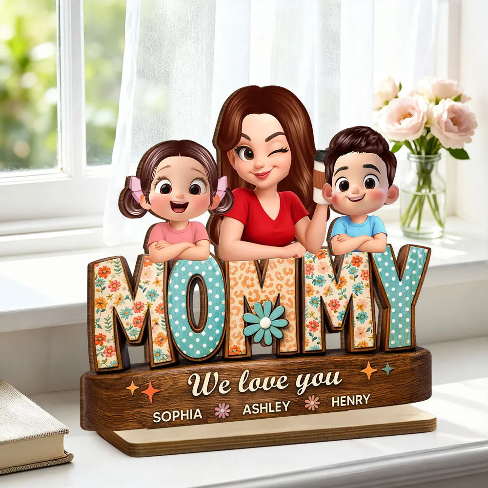 Personalized Family Figurine for Mom - Custom Names Gift for Mother's Day Plaque MagicInPrints