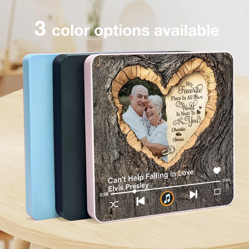 Personalized Wooden Photo Plaque for Couples - Romantic Gift for Anniversaries Fridge Magnet MagicInPrints