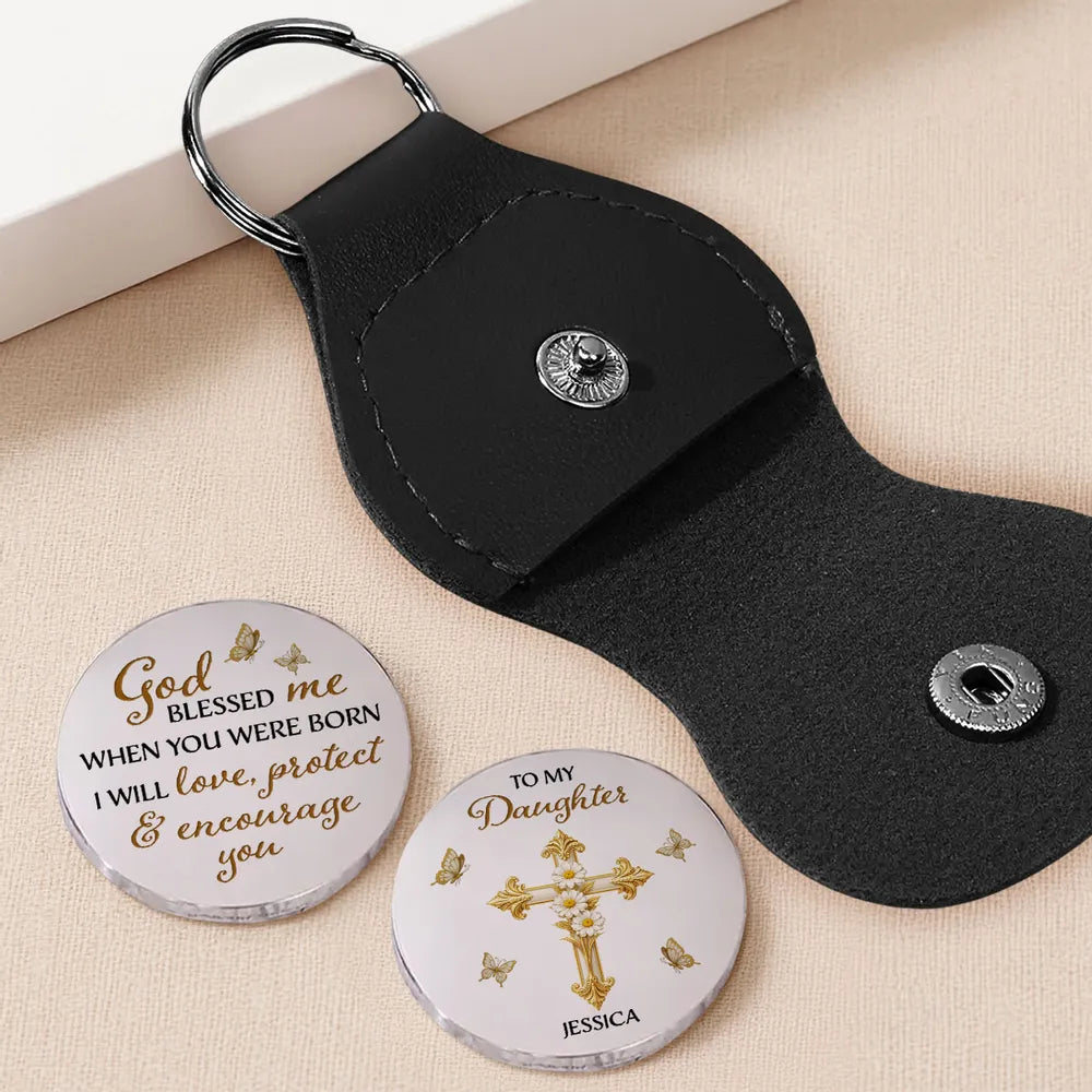 Personalized Keychain for Daughter with Engraved Message - Sentimental Gift Keychain MagicInPrints