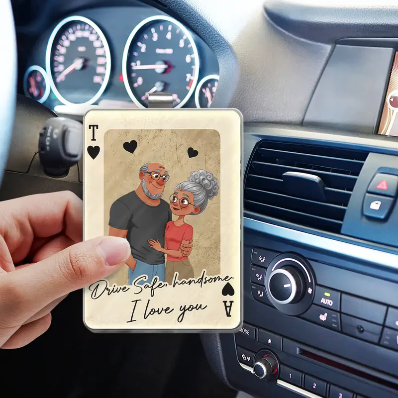 Personalized Car Visor Clip for Couples - Drive Safe, I Love You Gift Car Hanger MagicInPrints