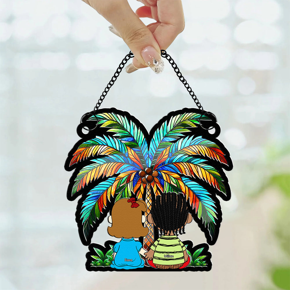 Personalized Couple Suncatcher Ornament - Tropical Theme Suncatcher PopCulturePrints