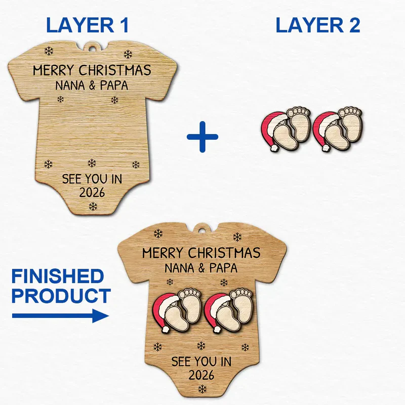 Personalized Baby Announcement Christmas Ornament for Parents - Holiday Keepsake 2026 Ornament MagicInPrints