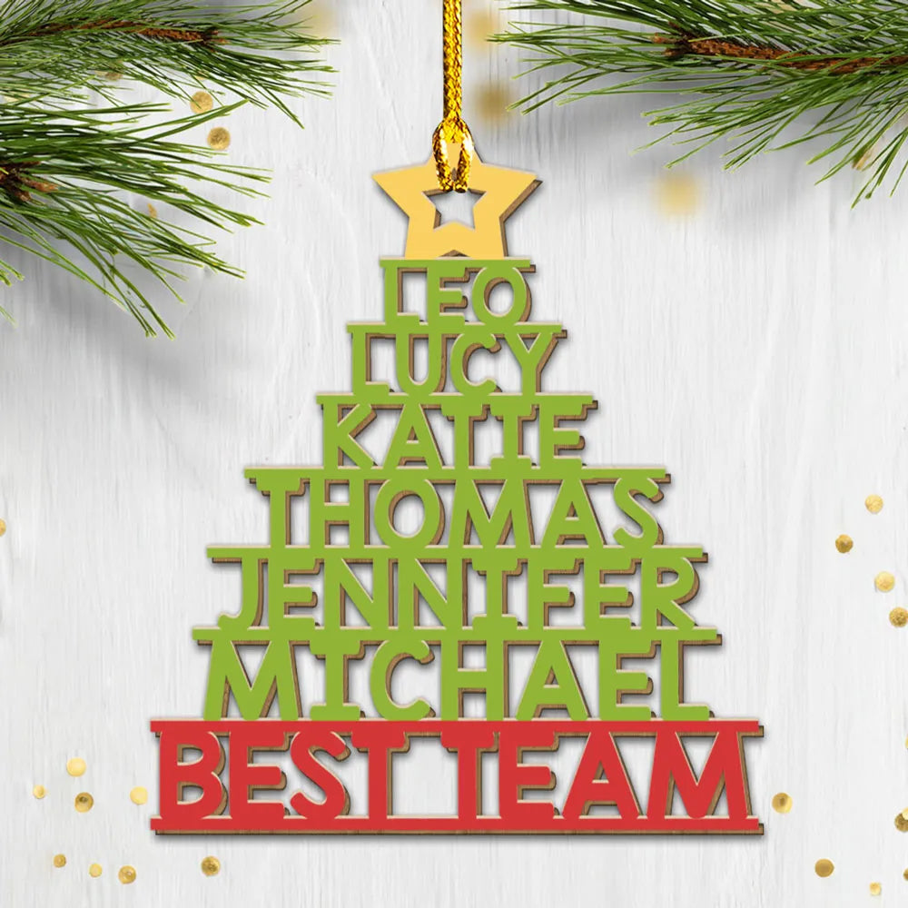 Personalized Team Christmas Tree Ornament for Office - Holiday Decoration Ornament MagicInPrints