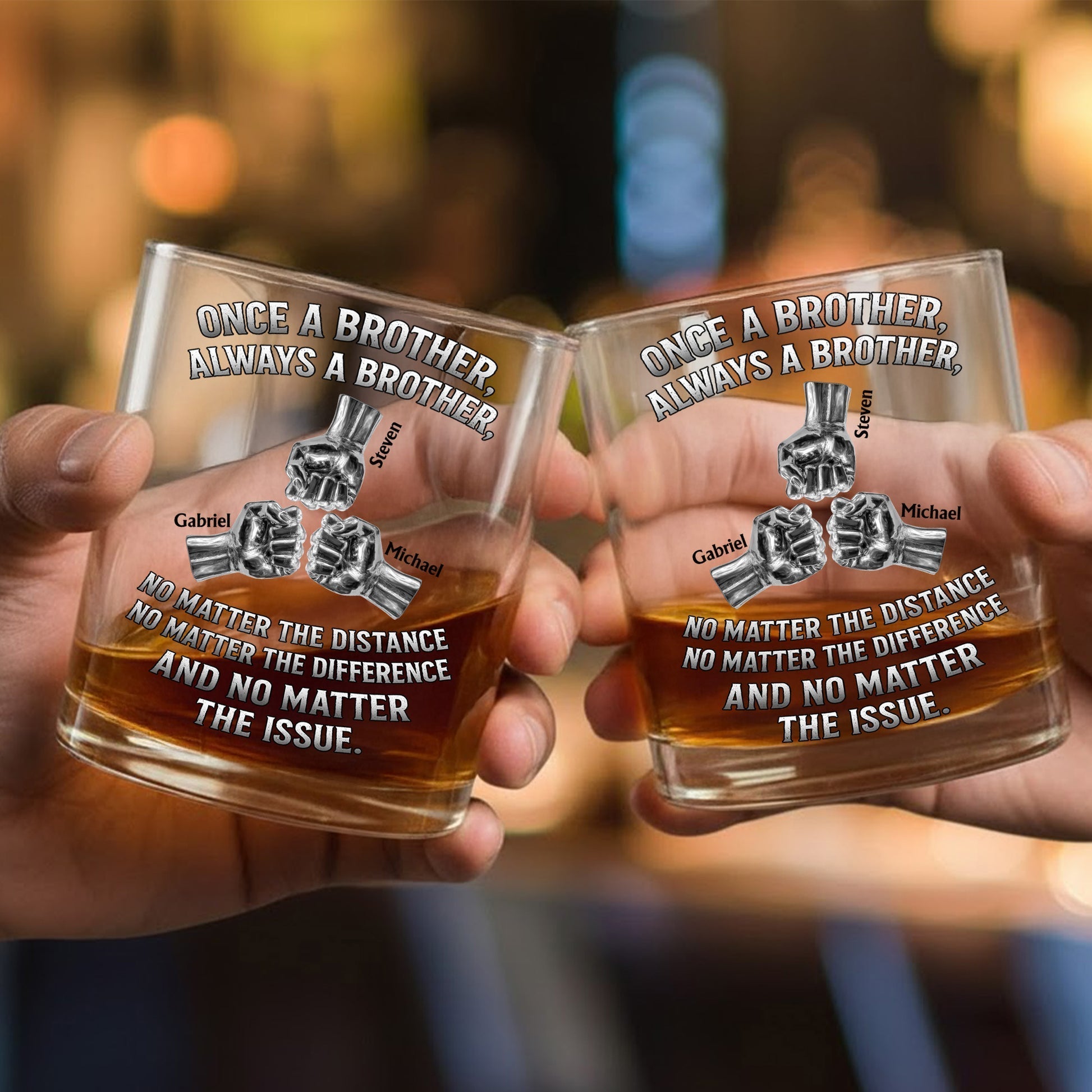 Personalized Whiskey Glass for Brothers - Sentimental Gift for Friendship Cup MagicInPrints