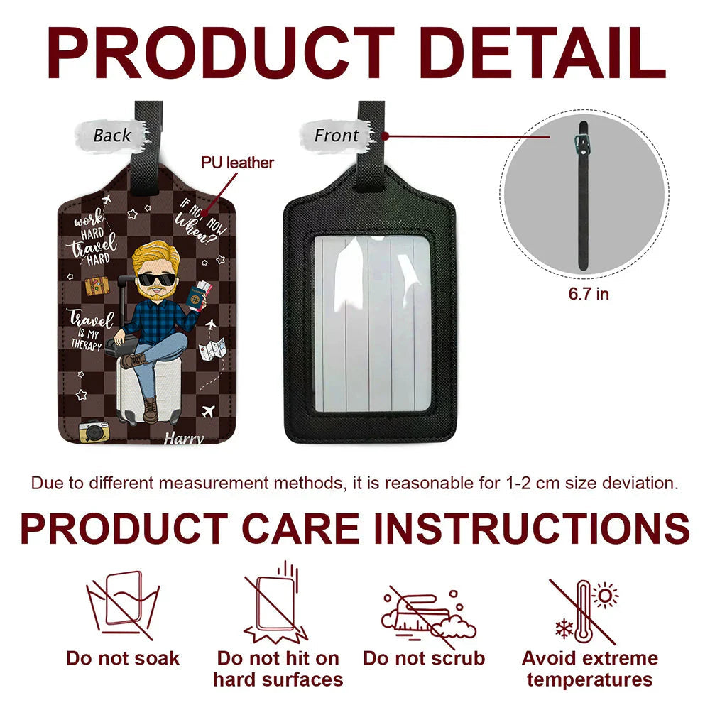Personalized Luggage Tag for Travelers - Travel Therapy Design Travel Gear MagicInPrints