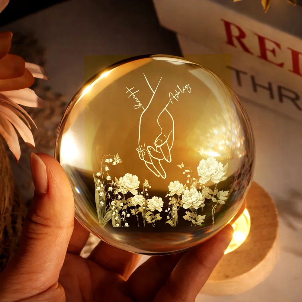 Personalized LED Night Light for Couples with Engraved Hand Design - Romantic Home Decor Lamp MagicInPrints