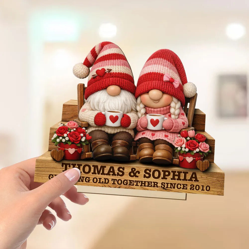 Personalized Gnome Couple Figurine for Couples - Anniversary Gift Plaque MagicInPrints