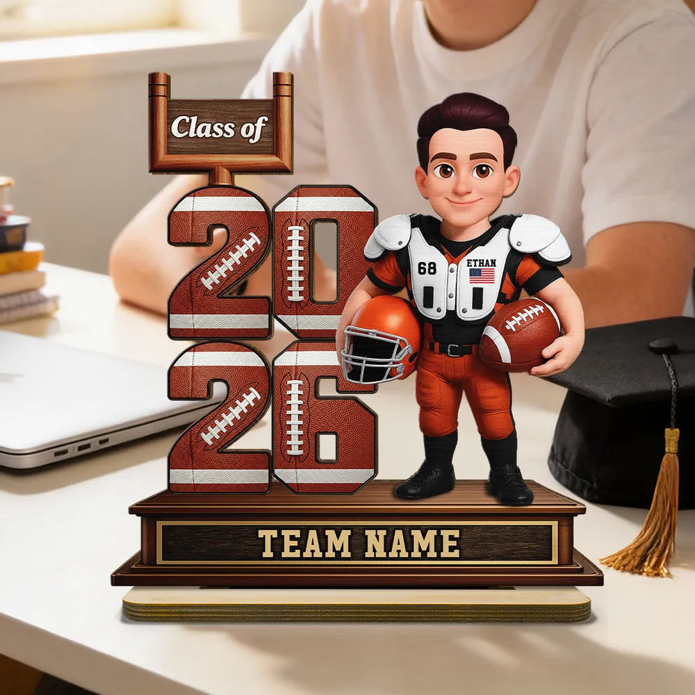 Custom Football Graduation Plaque for Class of 2026 - Personalized Team Gift Plaque MagicInPrints