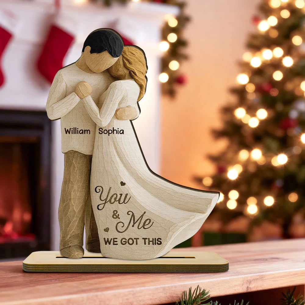 Personalized Couple Figurine - Romantic Gift with Names - Holiday Home Decor Plaque MagicInPrints