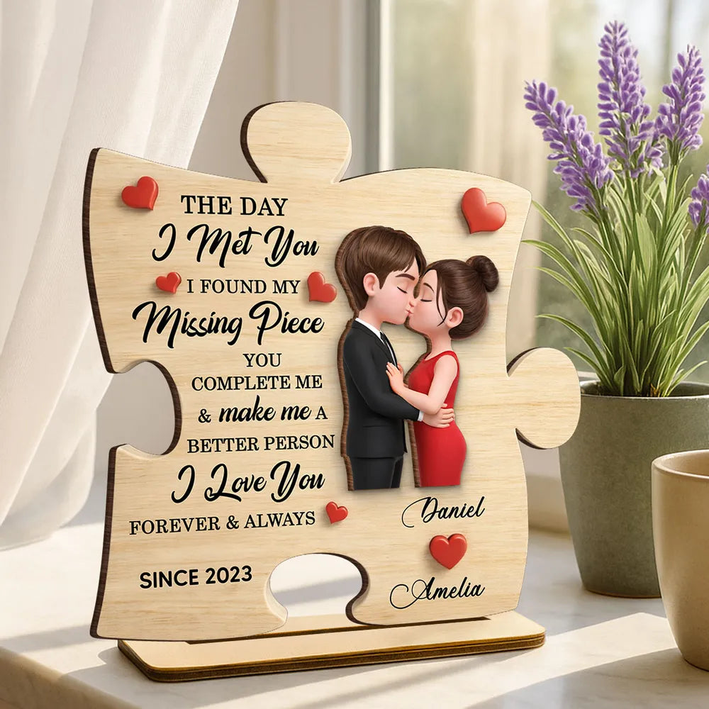 Personalized Puzzle Piece Plaque for Couples - Romantic Gift Keepsake Plaque MagicInPrints