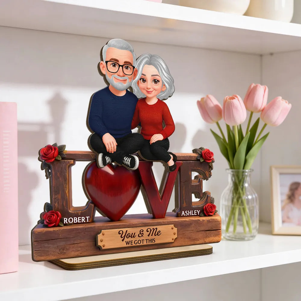 Personalized Couple Figurine Romantic Love Sculpture - Anniversary Gift Plaque MagicInPrints