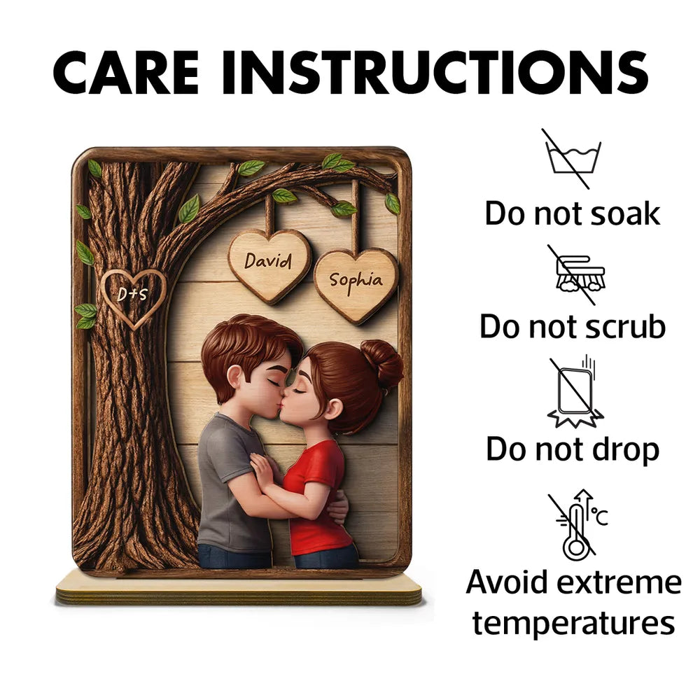 Personalized Wooden Couple Plaque for Lovers - Romantic Gift Plaque MagicInPrints