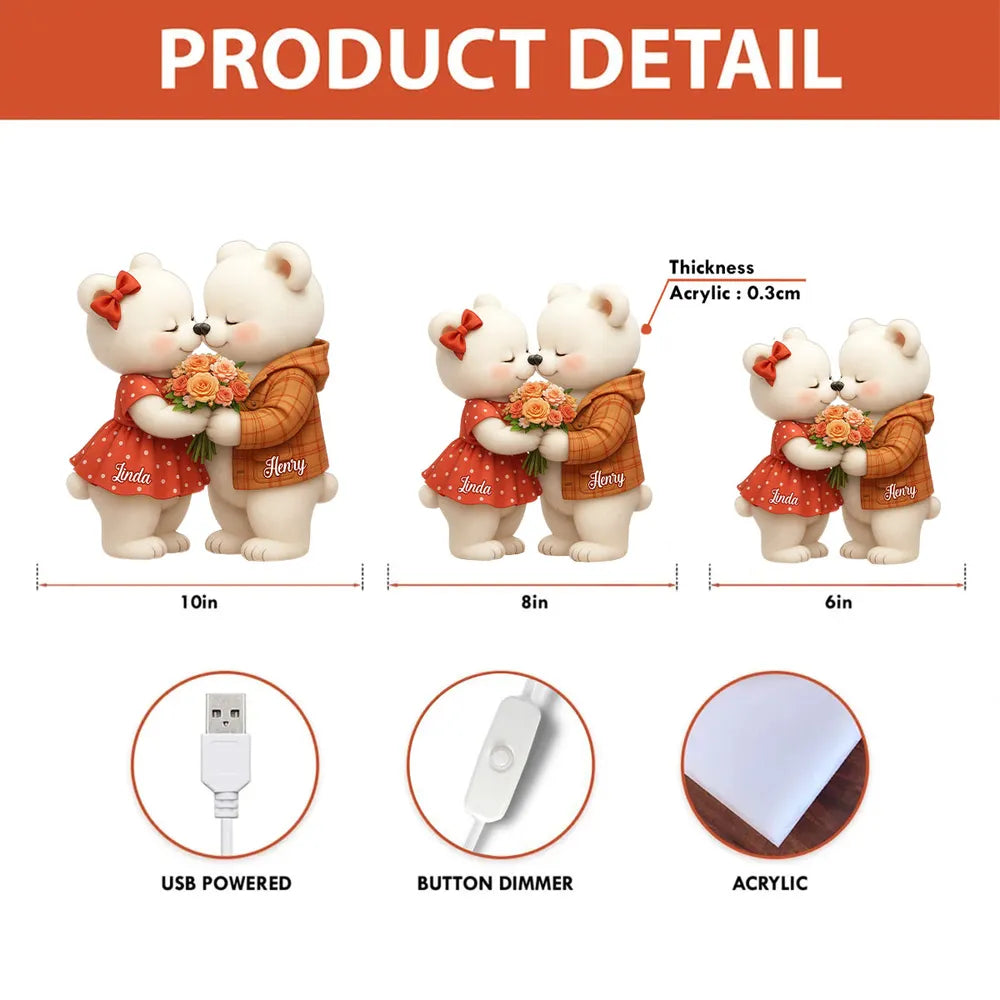 Personalized Teddy Bear Couple Figurine for Couples - Romantic Gift Plaque MagicInPrints