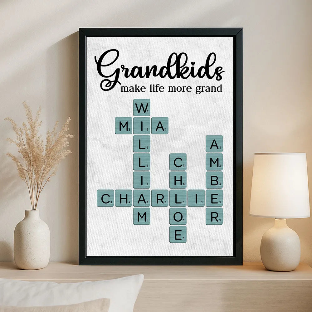 Personalized Grandkids Canvas Wall Art for Grandparents - Sentimental Home Decor Gift Poster or Canvas MagicInPrints