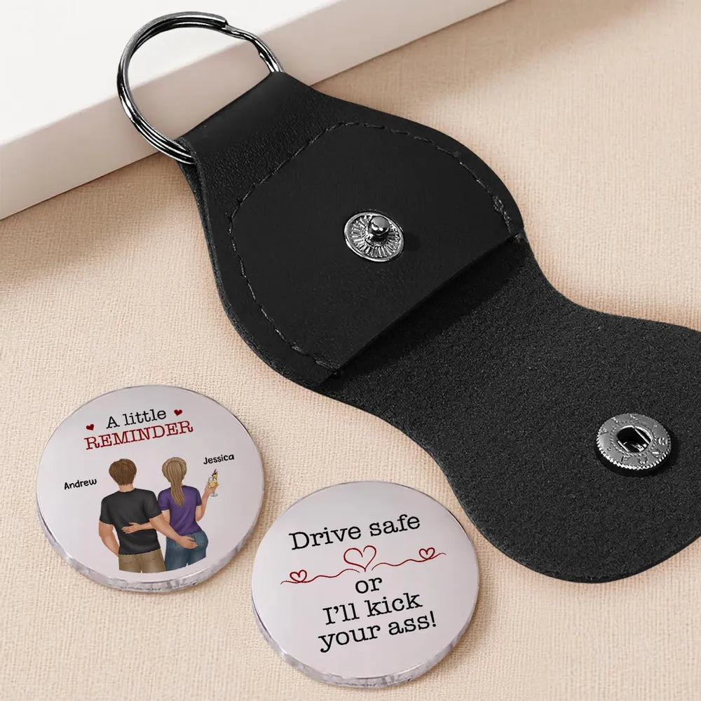 Personalized Couple Keychain for Him - Drive Safe Reminder Gift Keychain MagicInPrints